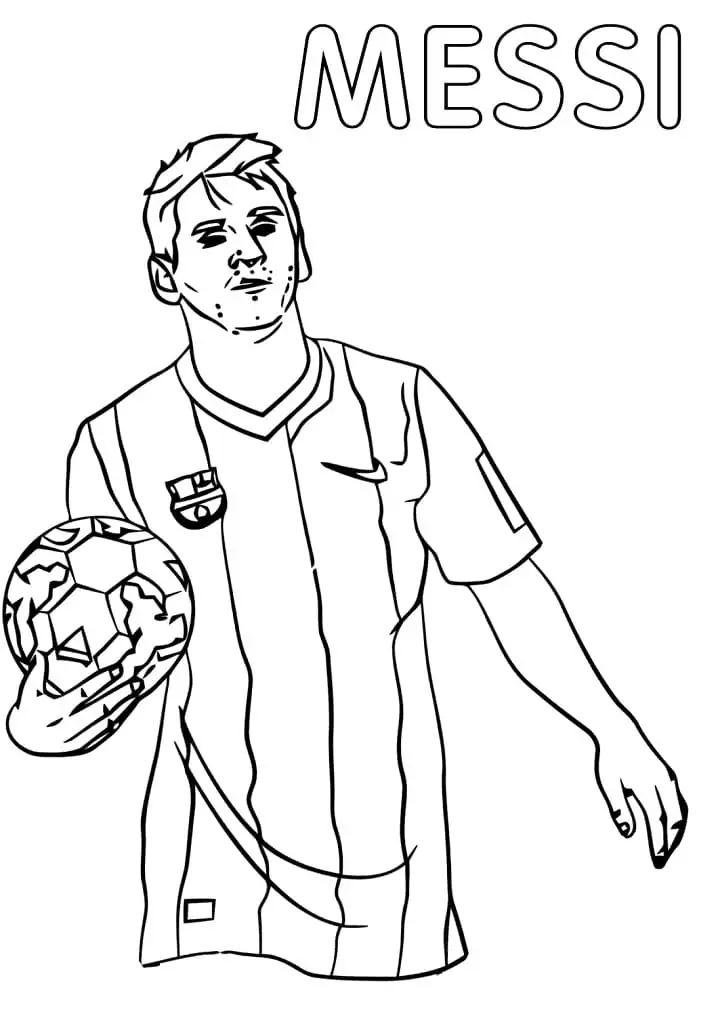 Lionel Messi 4 Färbung Seite - Kostenlose druckbare Malvorlagen für Kinder