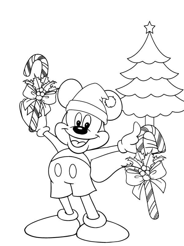 Dazzling Mickey Mouse Christmas coloring page