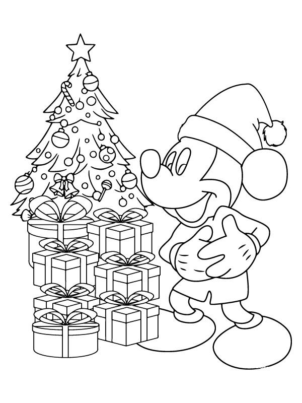 Glorious Mickey Mouse Christmas coloring page