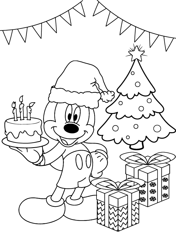 Superb Mickey Mouse Christmas coloring page