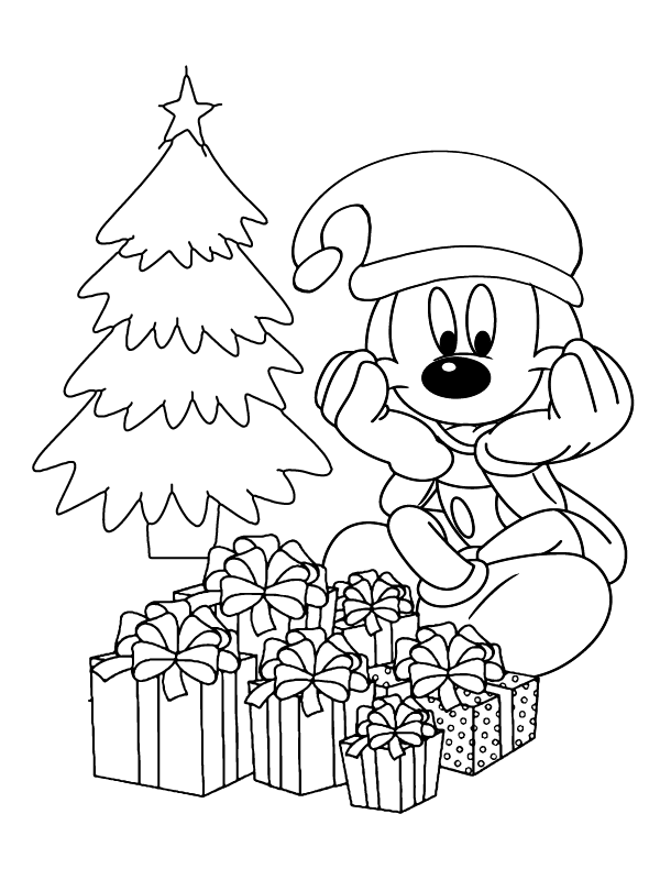 Incredible Mickey Mouse Christmas coloring page