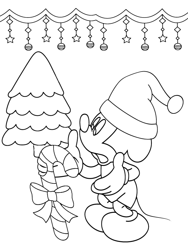 Amazing Mickey Mouse Christmas coloring page