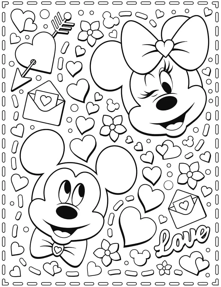 Mickey und Minnie Valentine