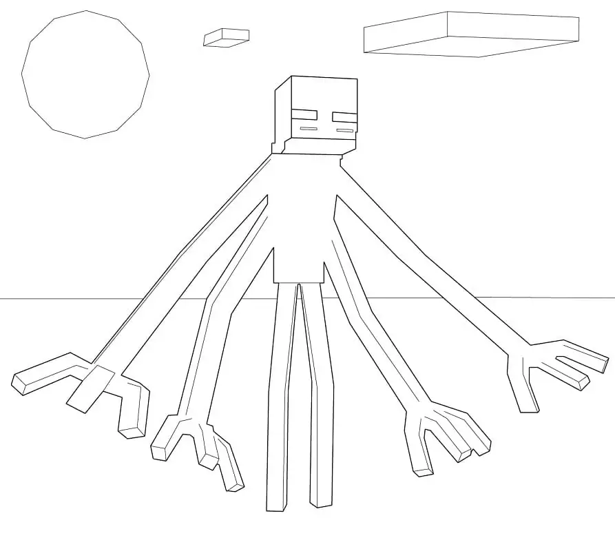 Minecraft Mutant Enderman Coloring Page Free Printable Coloring Pages