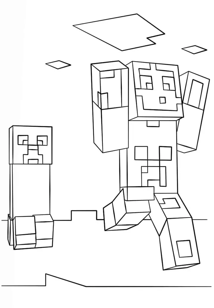 Minecraft Steve und Creeper