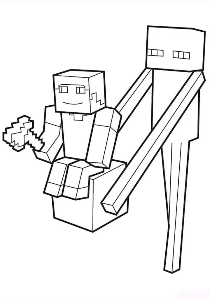 Minecraft Steve und Enderman