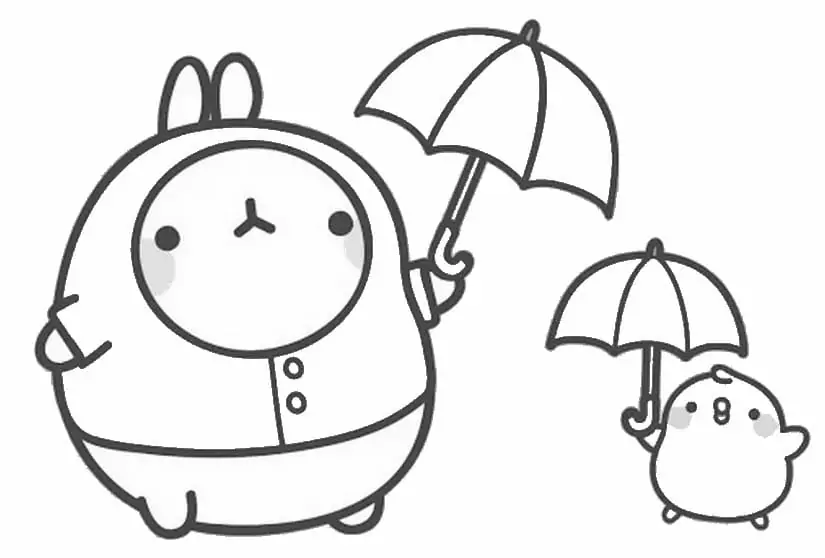 Molang with Umbrella