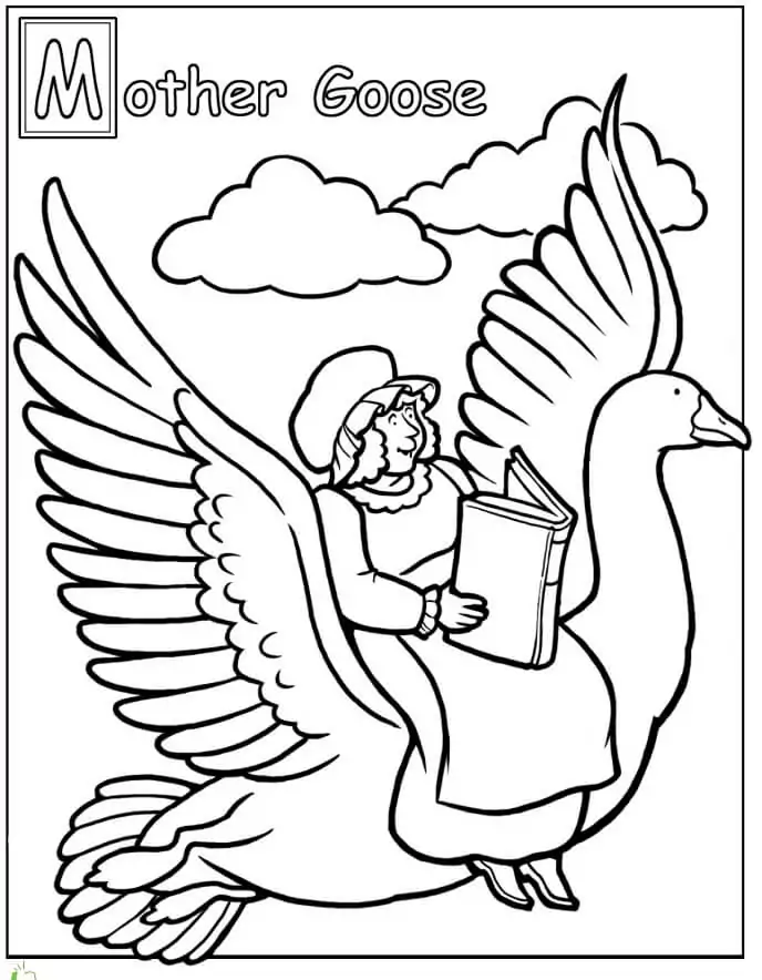 Mother Goose 2 Coloring Page - Free Printable Coloring Pages for Kids