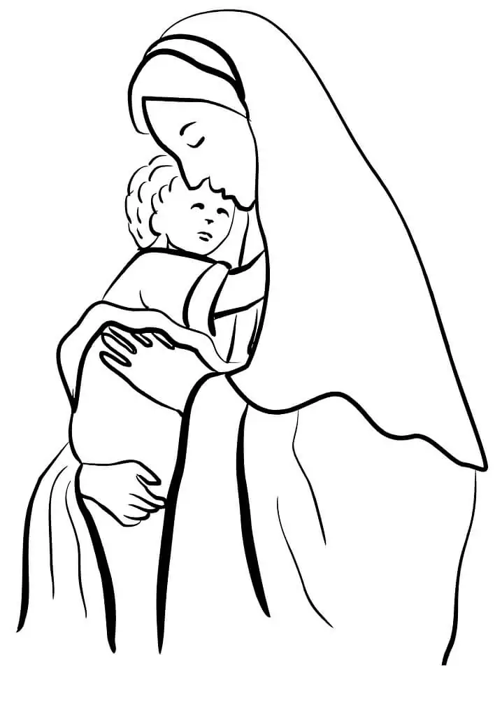 Mother Mary Holding Child Jesus