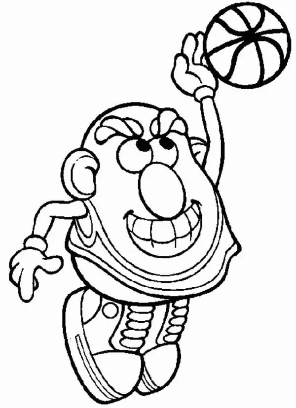 Mr. Potato Head Playing Basketball