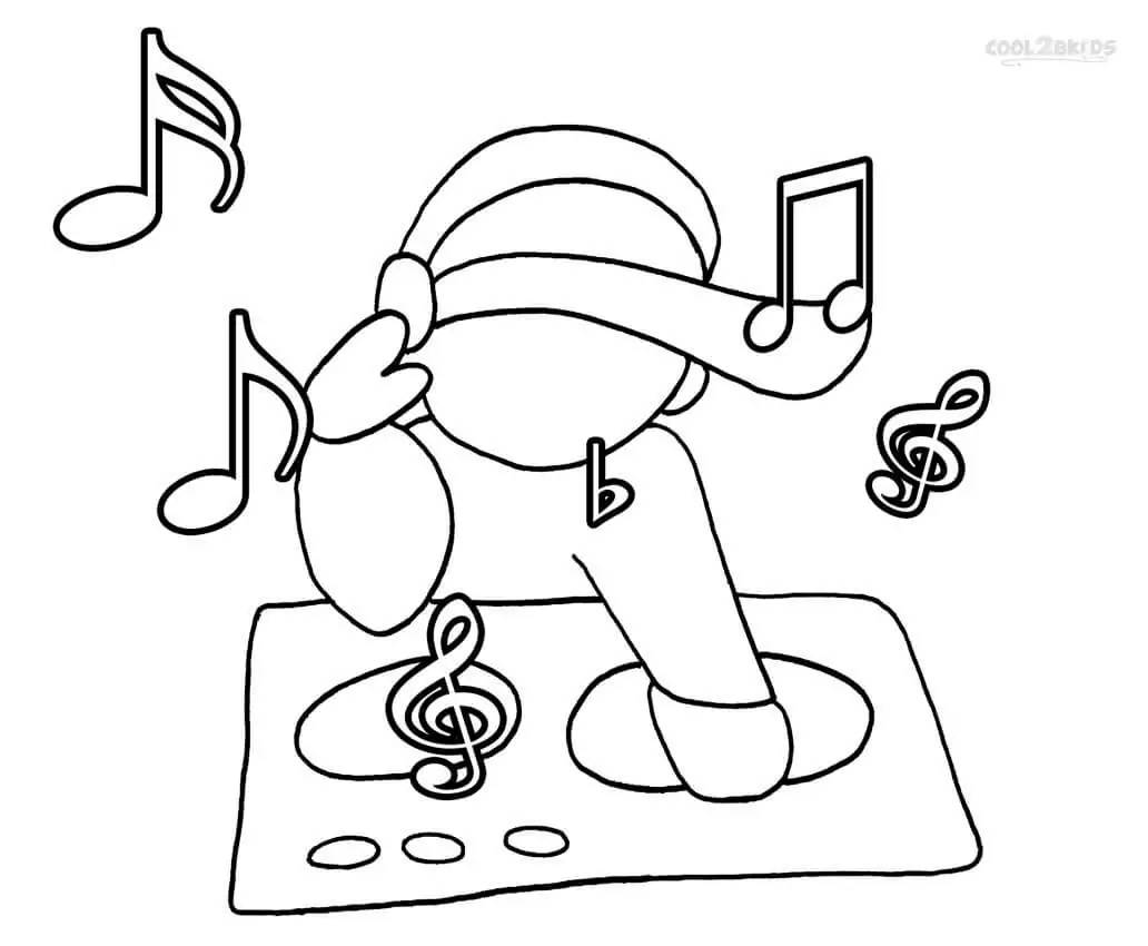 Music Notes 3 coloring page