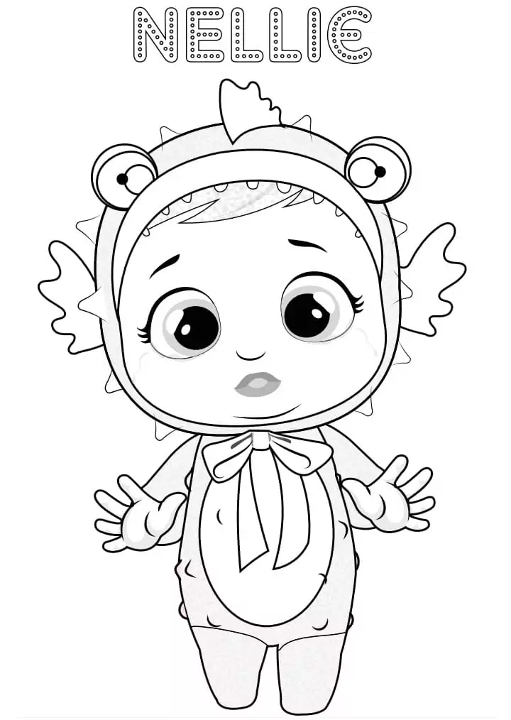 Dina Cry Babie Coloring Page - Free Printable Coloring Pages for Kids