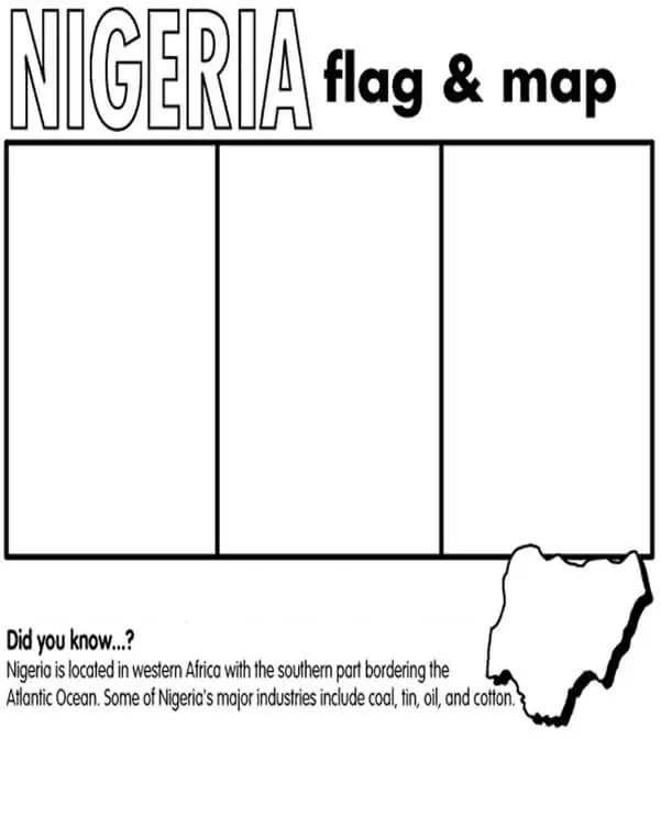Nigeria Flag and Map