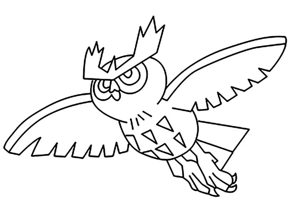 noctowl coloring page template pokemon