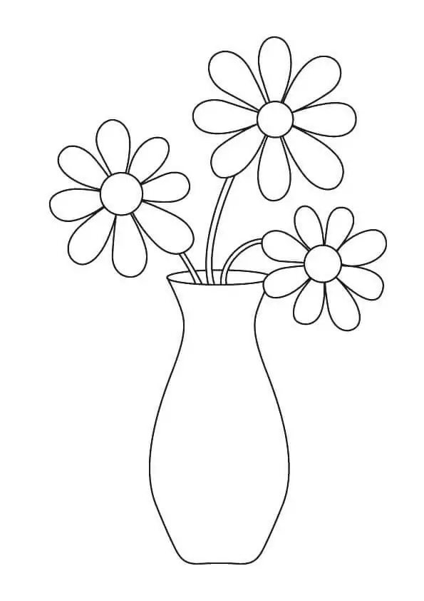 Flower Vase 10 Coloring Page - Free Printable Coloring Pages for Kids
