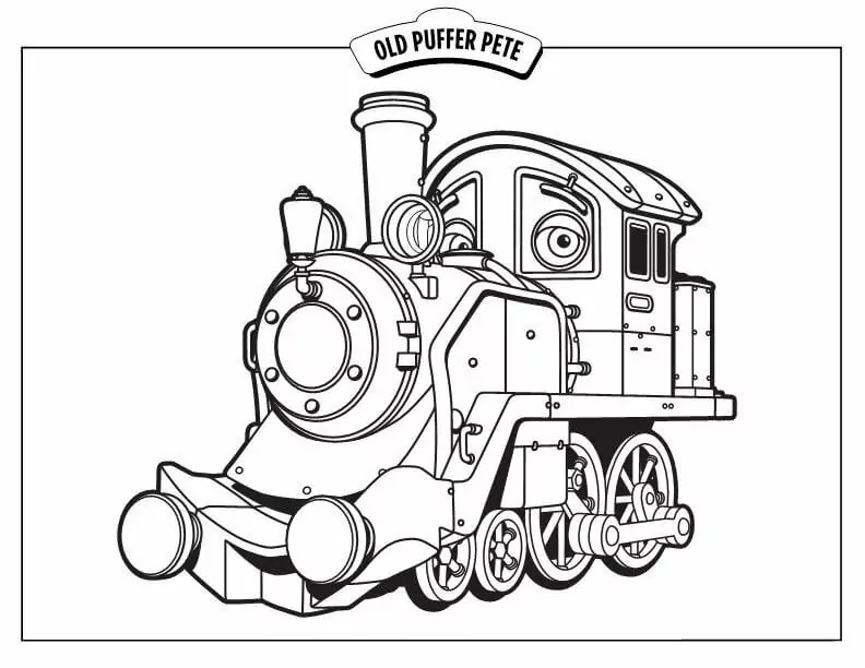 Old Puffer Pete Coloring Page - Free Printable Coloring Pages for Kids