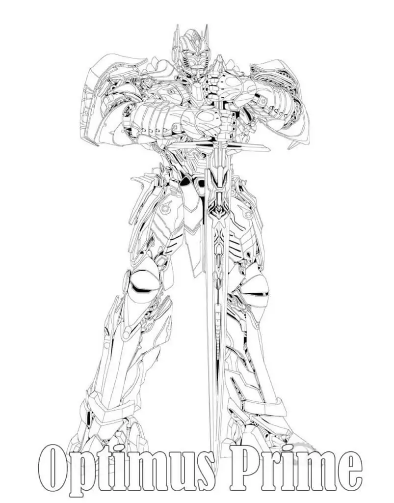 Optimus Prime Holding Sword