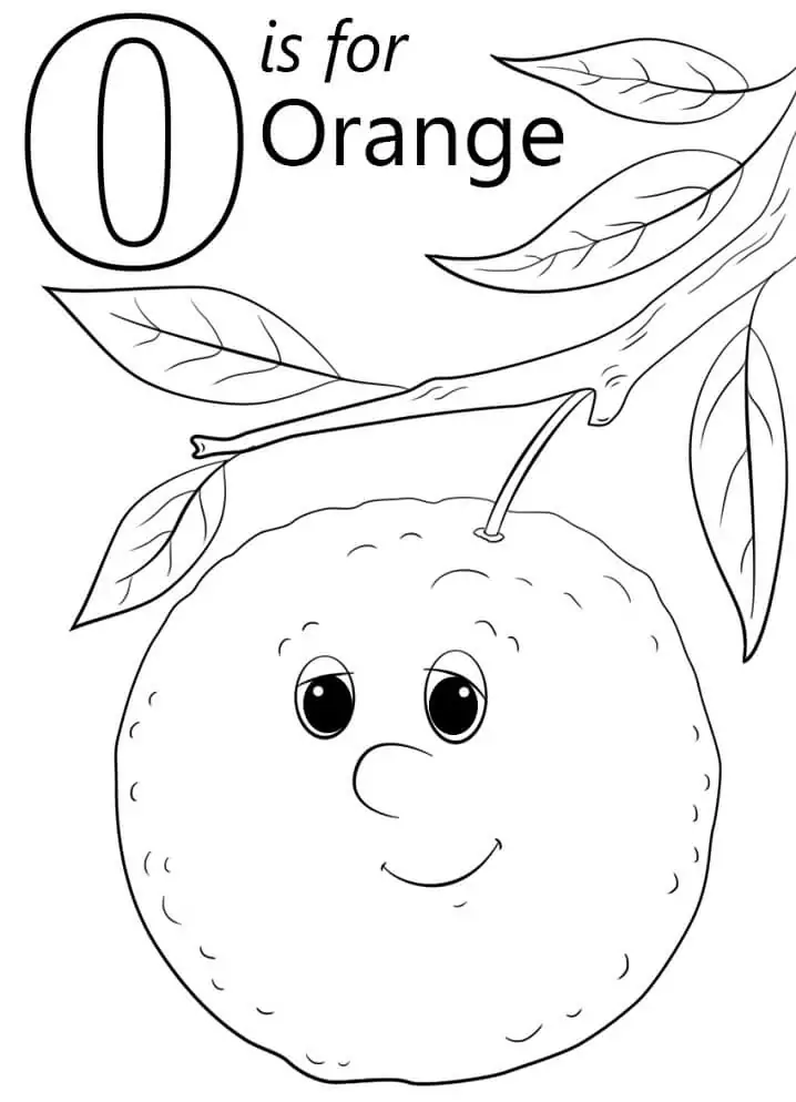 Orangefarbener Buchstabe O