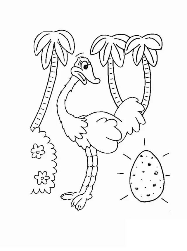 Ostrich with Egg