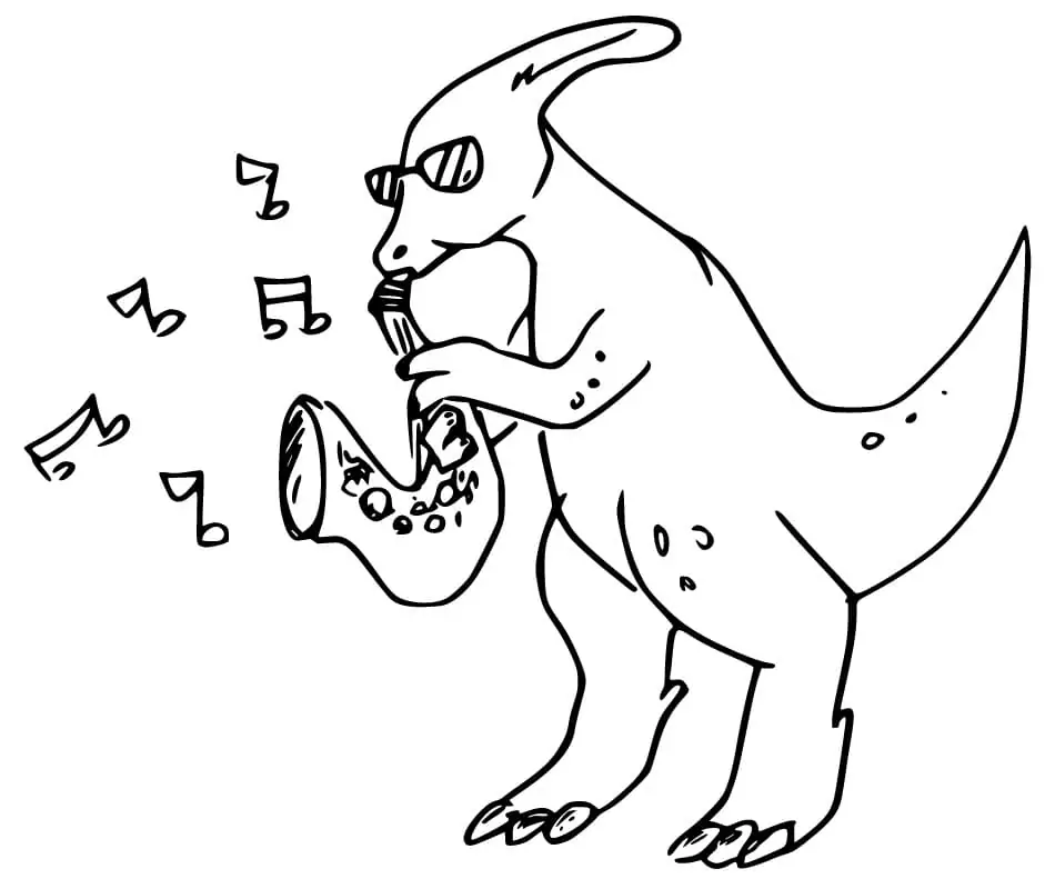 Parasaurolophus Playing Trumpet