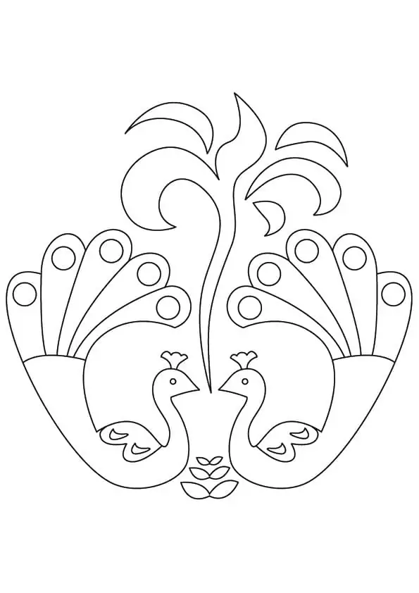 Peacock Rangoli Design