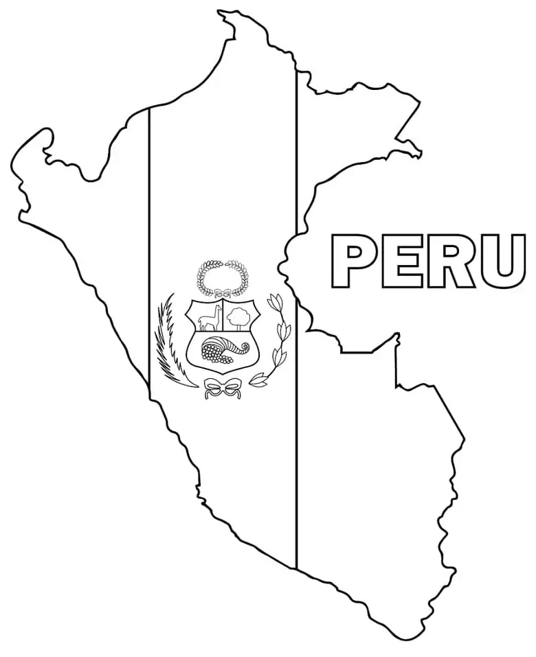Peru Map and Flag
