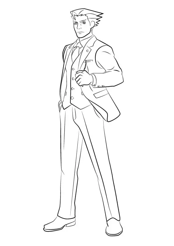 Kristoph Gavin from Ace Attorney Coloring Page - Free Printable ...