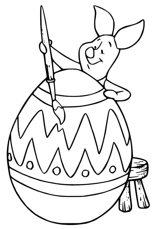 Piglet Painting Easter Egg