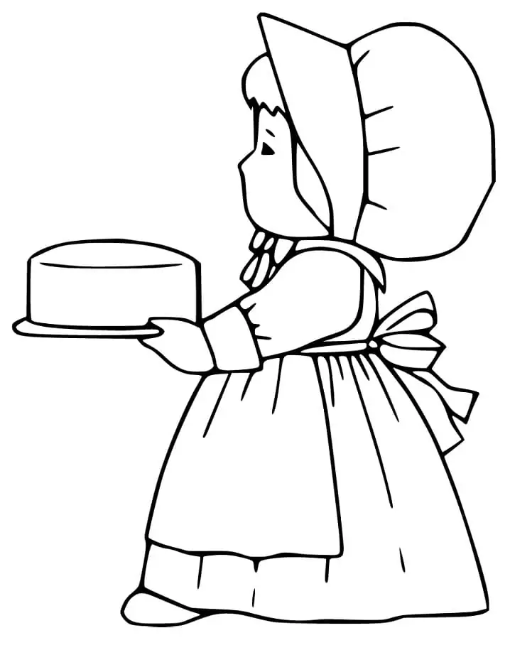 Pilgrim Girl and Cake