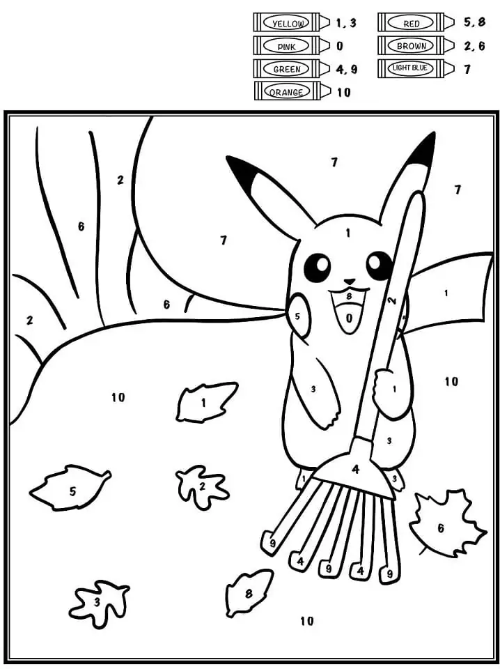 Pokémon Color-by-Number Printable Coloring Page - Play Nintendo.