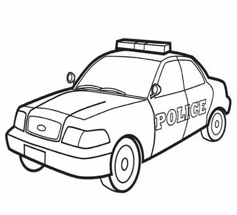 Cool Police Car Coloring Page - Free Printable Coloring Pages for Kids