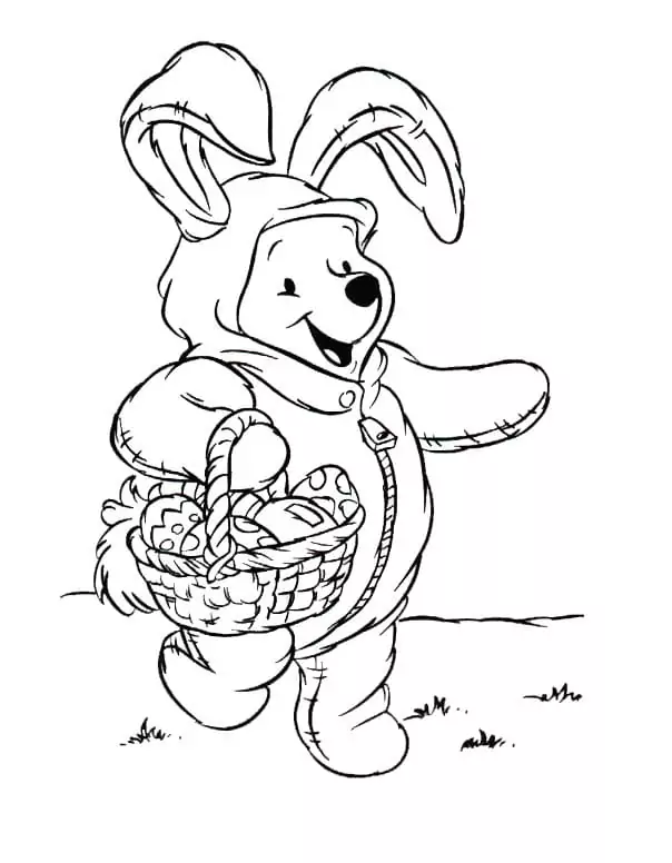 Pooh and Easter Basket