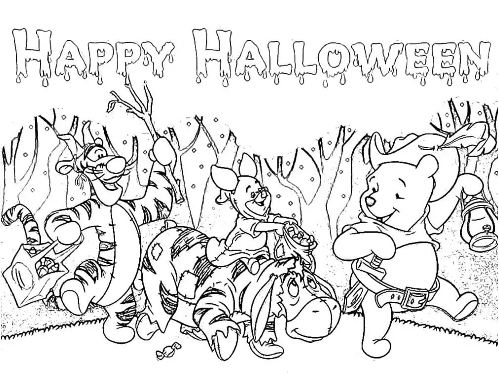 Pooh and Friends on Halloween