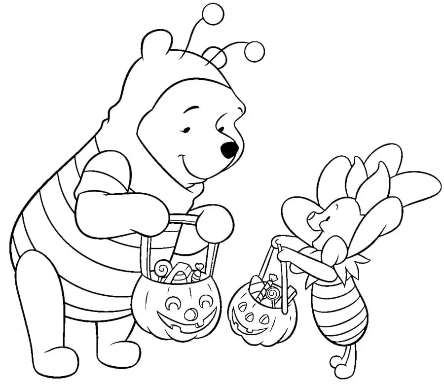 Pooh and Piglet on Halloween