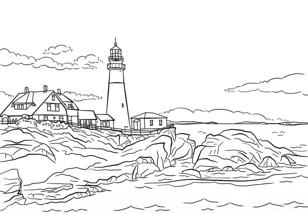 Simple Lighthouse 2 Coloring Page - Free Printable Coloring Pages for Kids