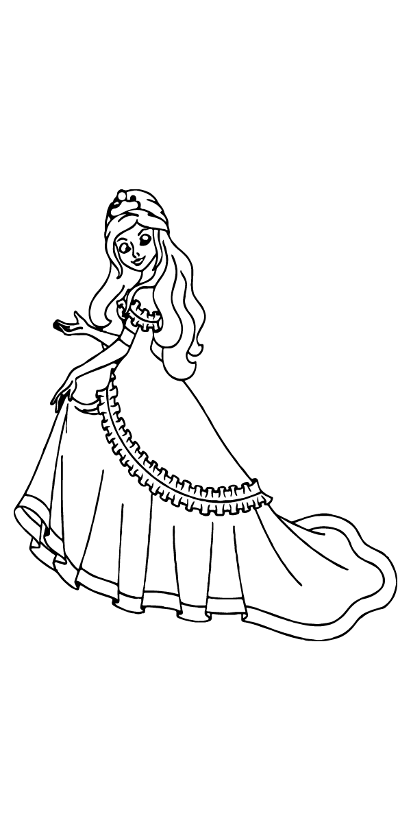 gorgeous Princess And The Pea coloring page