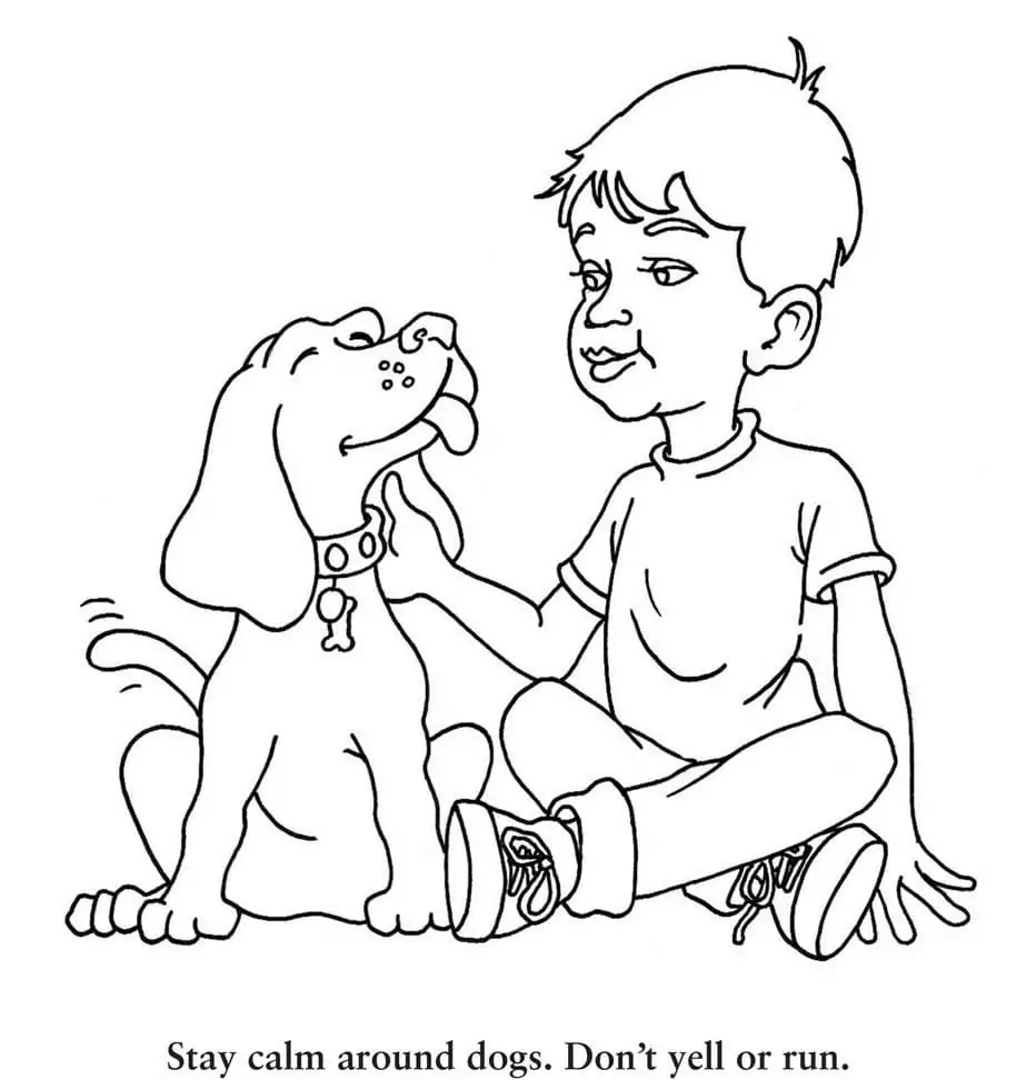 Print Dog Safety Coloring Page - Free Printable Coloring Pages for Kids