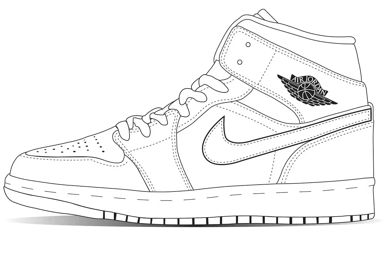 Printable Jordan 1 Coloring Page - Free Printable Coloring Pages for Kids