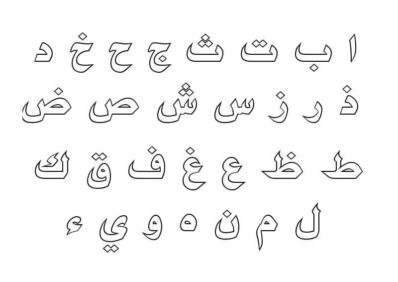 Printable Arabic Alphabet