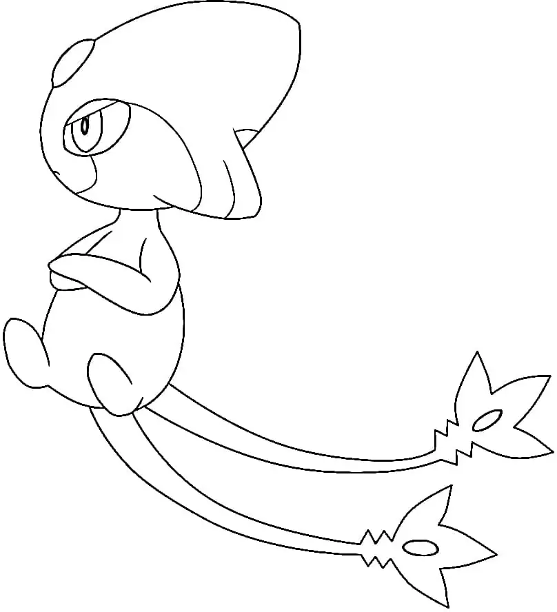 azelf coloring page in black and white pokemon