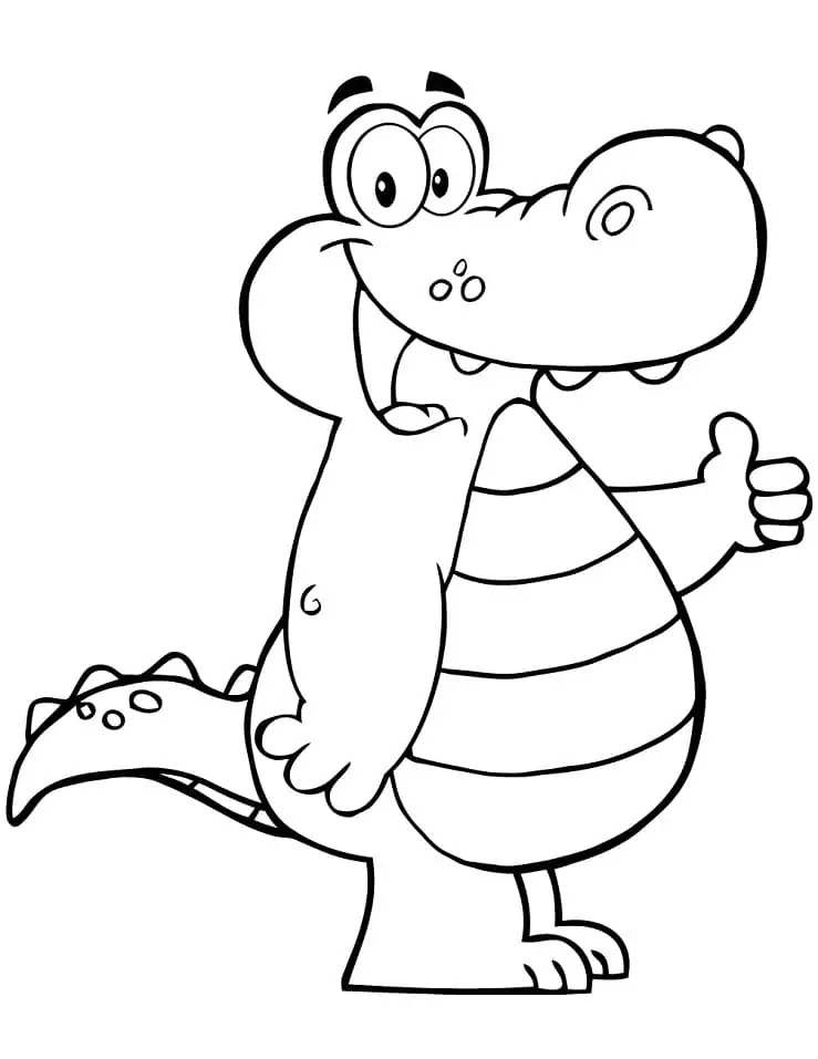 Printable Cartoon Alligator