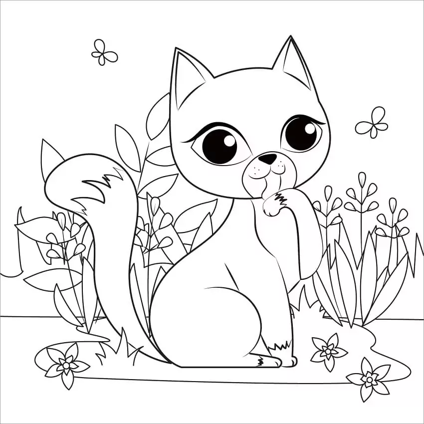 Printable Cute Cat Coloring Page Free Printable Coloring Pages for Kids