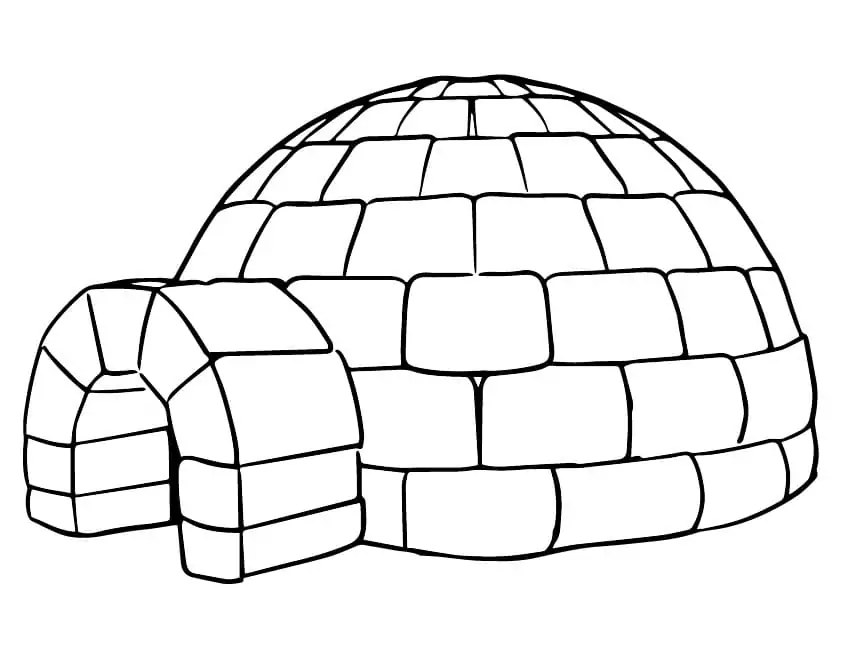 Printable Easy Igloo - Coloring Pages