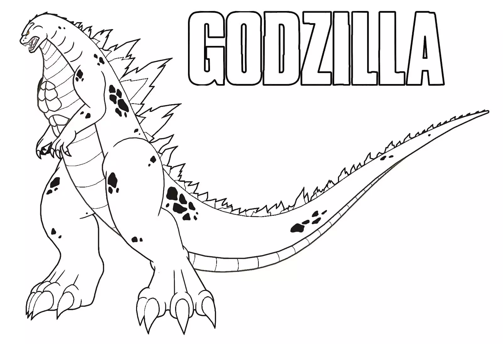 Printable Godzilla coloring page
