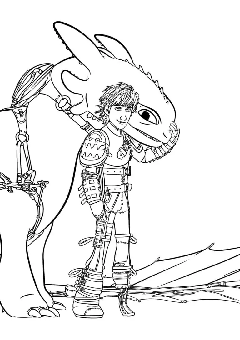 Printable Hiccup and Toothless