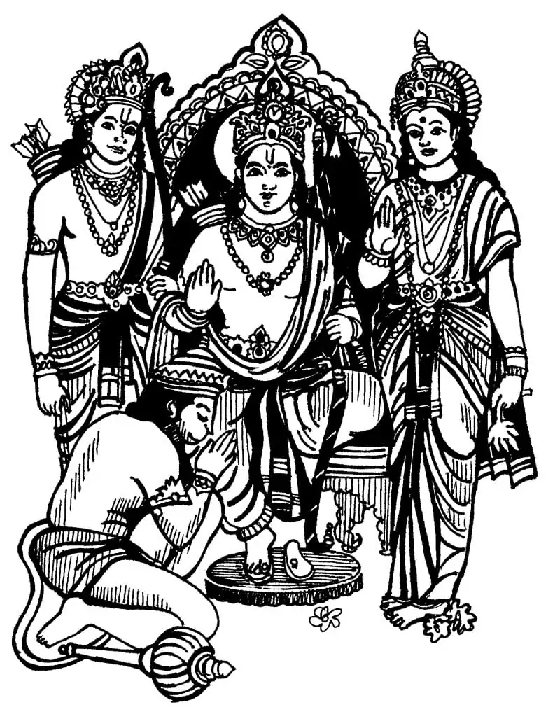 Printable Rama Laxman Sita and Hanuman