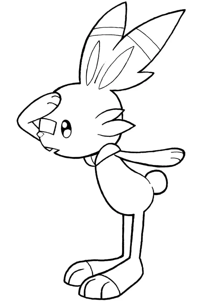 Druckbares Scorbunny Pokemon