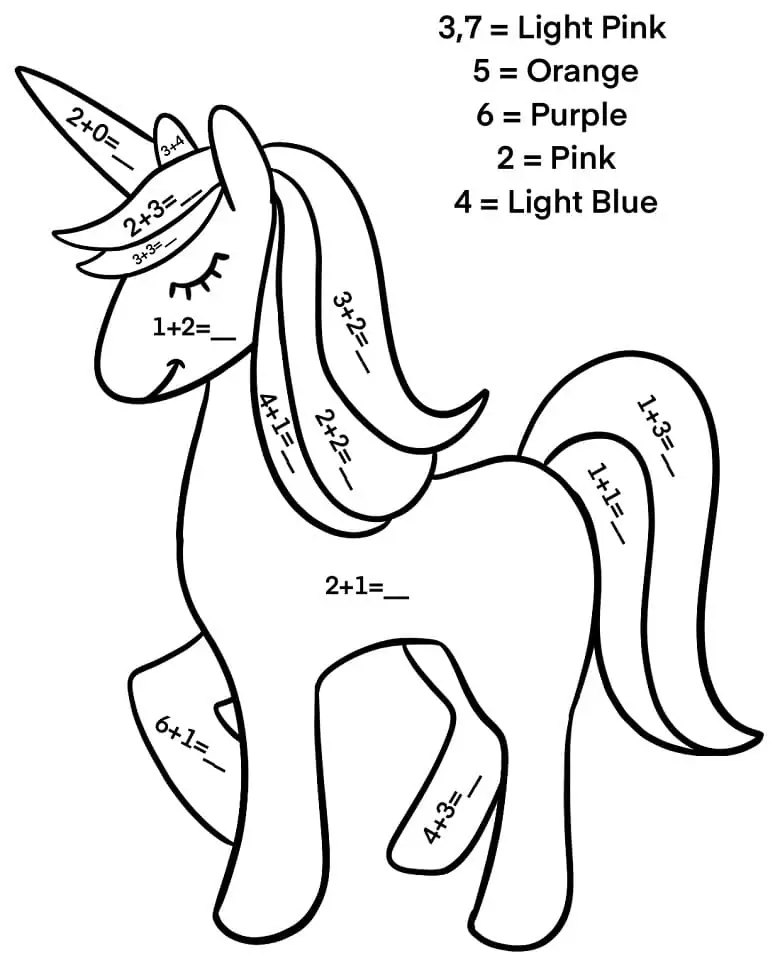 Printable Unicorn Color By Number