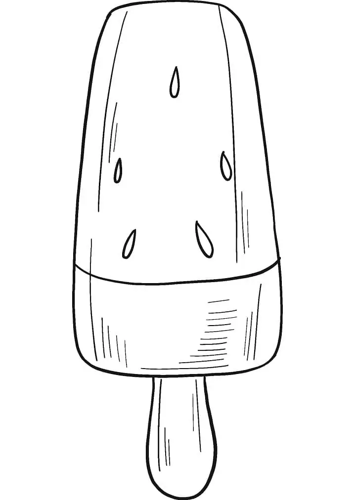 Watermelon Popsicle Coloring Page - Free Printable Coloring Pages for Kids