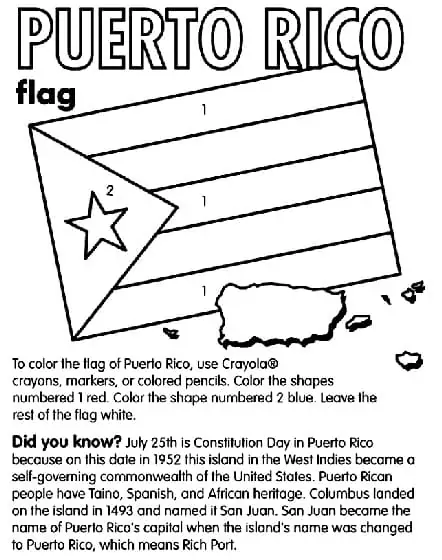Puerto Rico Flag and Map